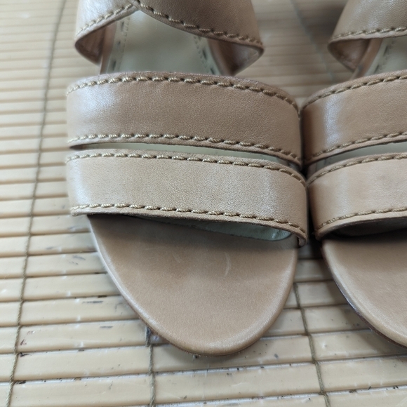 Coach "Rapture" Open Toe criss cross brown leather strap Slingback Sandal Shoe S - Picture 7 of 10